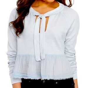 Free People Sweet Jane Pullover Top in Ice Blue Small